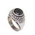 Black Onyx Zircon Ring Silver Sterling 925 Unisex Handmade Jewelry Gemstone A702